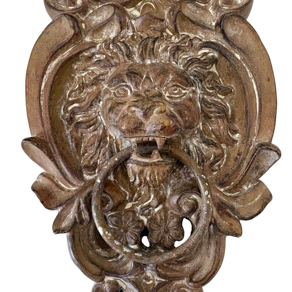 Vintage Lion Head Door Knocker Wall Mount Decor Heavy Indoor / Outdoor 12”